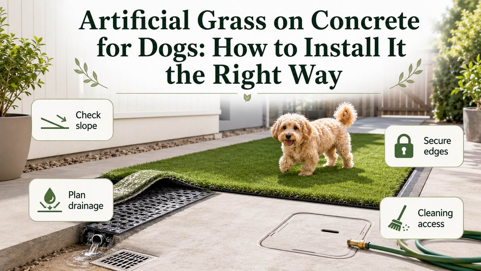 Artificial Grass on Concrete for Dogs: How to Install It the Right Way