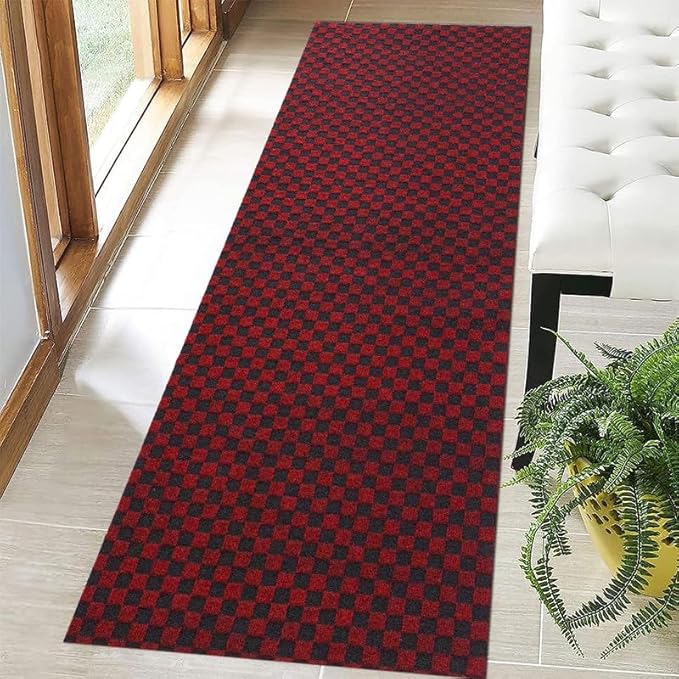 PetGrow Red Heavy Duty Hallway Runner Rug