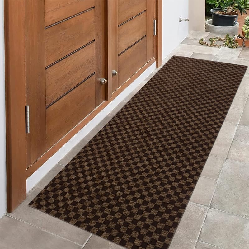 PetGrow Brown Heavy Duty Hallway Runner Rug
