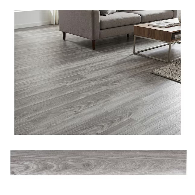 PetGrow Heather Gray Peel and Stick Vinyl Plank Flooring – 54 Sq. Ft., 36-Pack