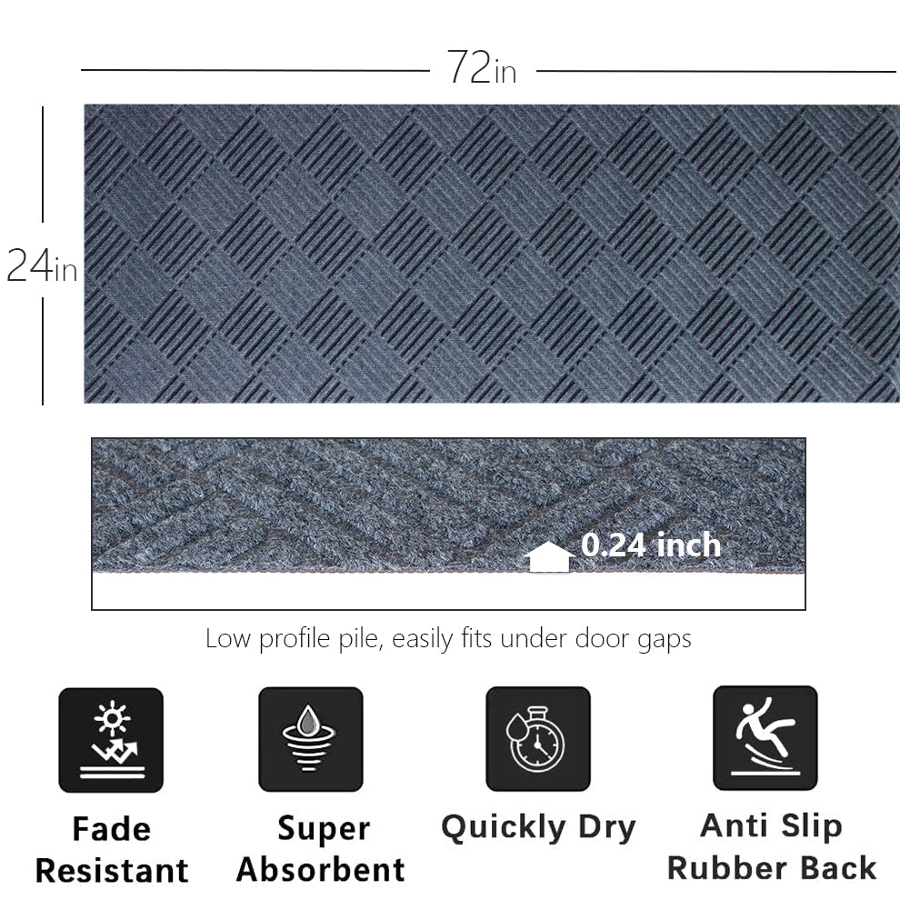 PetGrow Grey Hallway Runner Rug