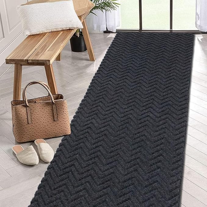 PetGrow Crease Grey Hallway Runner Rug