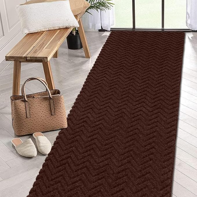 PetGrow Crease Brown Hallway Runner Rug