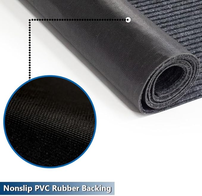 PetGrow Grey Stripe Hallway Runner Rug