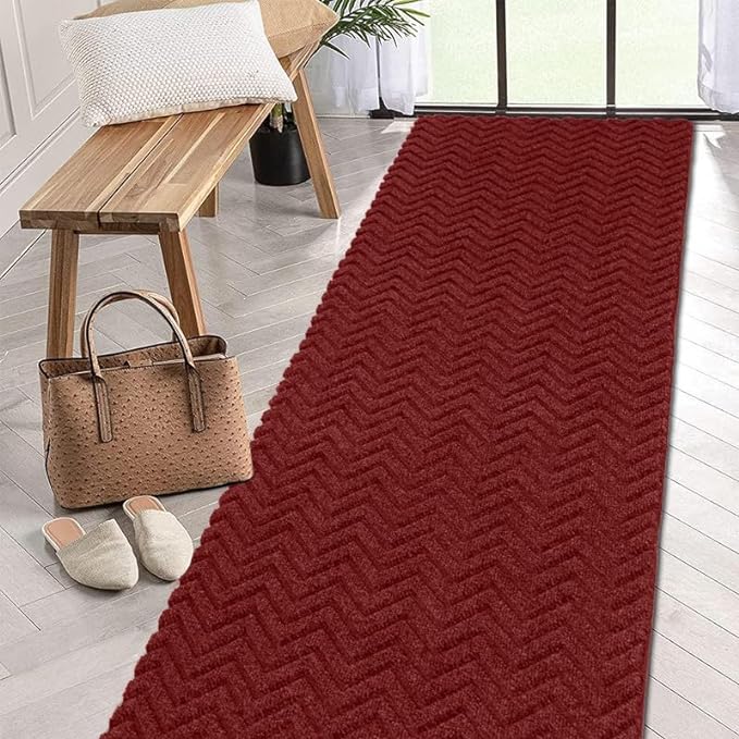 PetGrow Crease Red Hallway Runner Rug