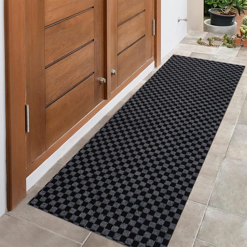 PetGrow Grey Heavy Duty Hallway Runner Rug