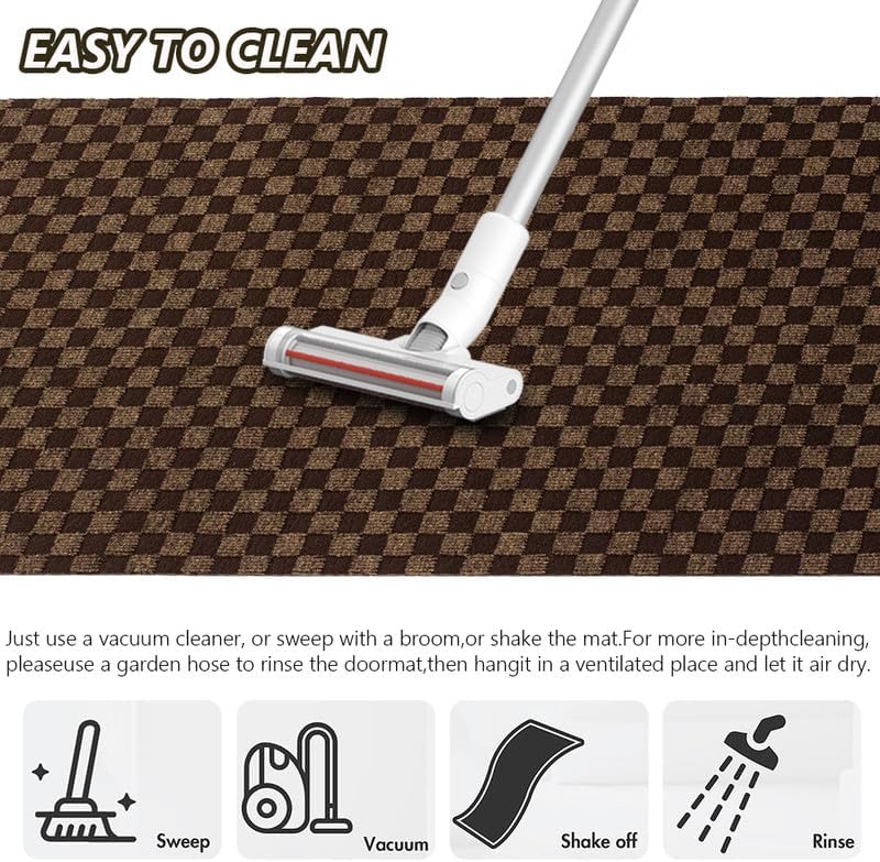 PetGrow Brown Heavy Duty Hallway Runner Rug