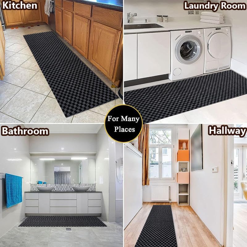 PetGrow Grey Heavy Duty Hallway Runner Rug