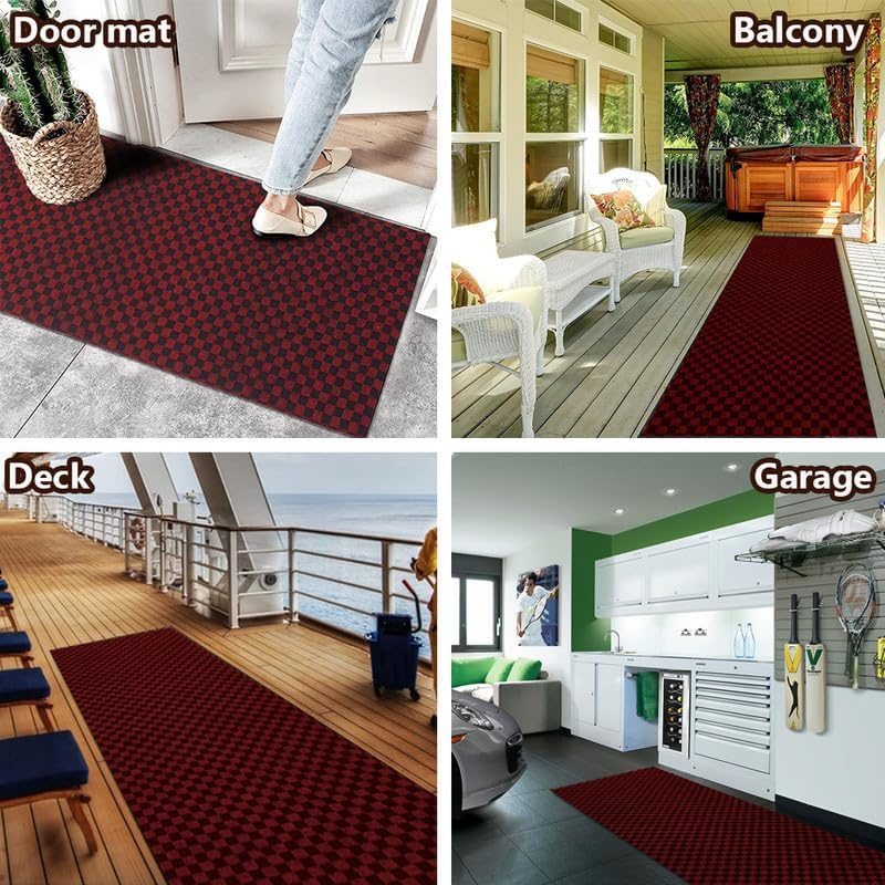 PetGrow Red Heavy Duty Hallway Runner Rug