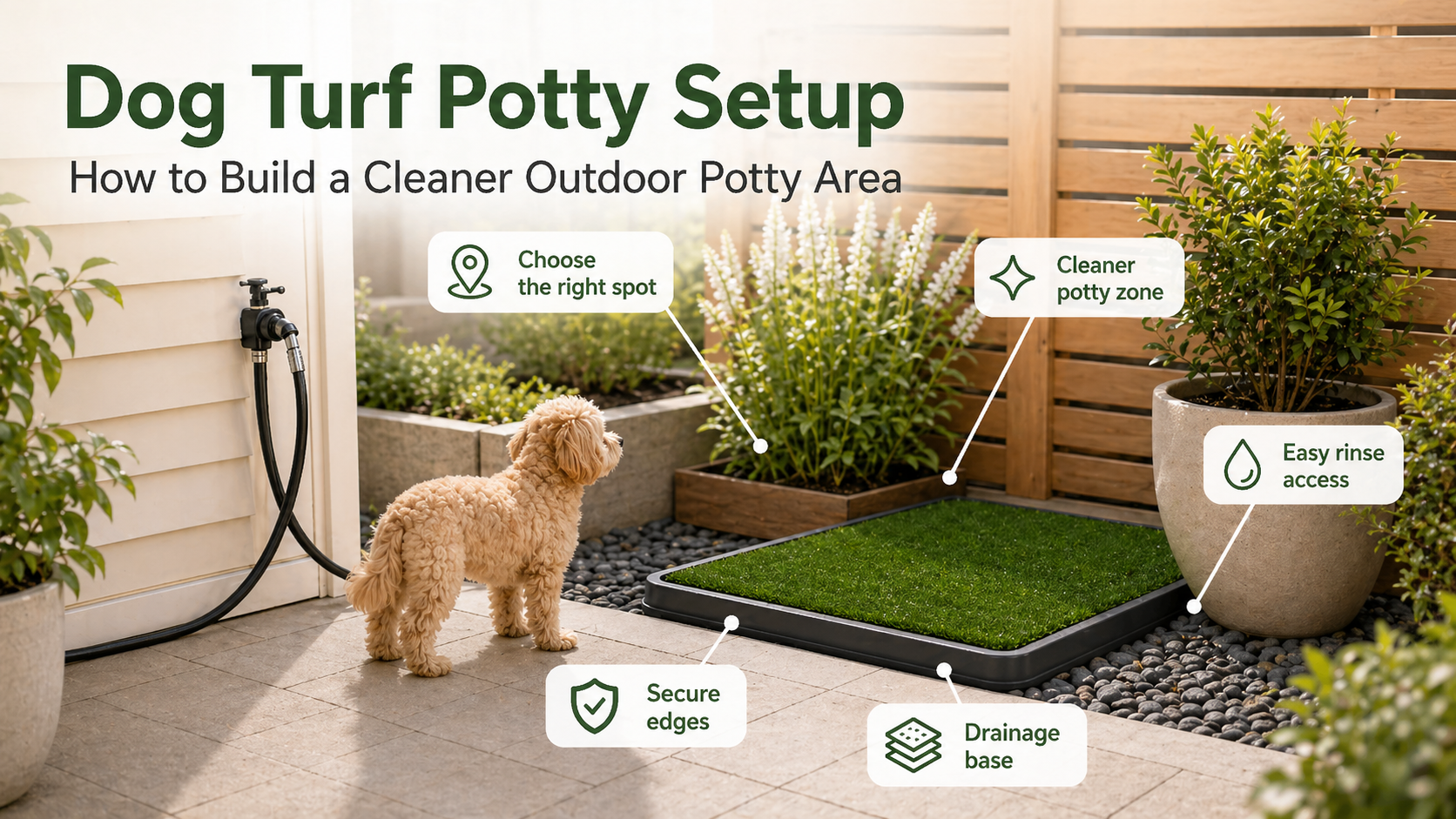 Fresh dog grass pad compared with a worn grass pad showing when to clean or replace it