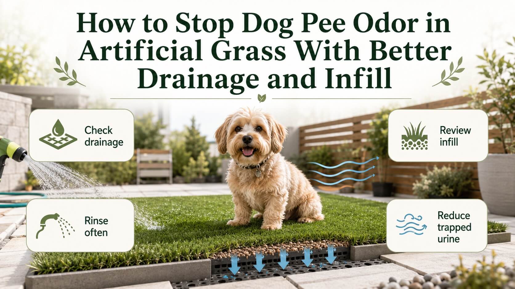 How to Stop Dog Pee Odor in Artificial Grass With Better Drainage and Infill