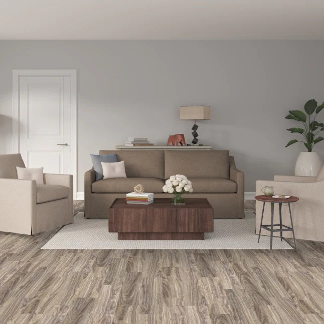 PetGrow Barnwood Peel and Stick Vinyl Plank Flooring – 54 Sq. Ft., 36-Pack