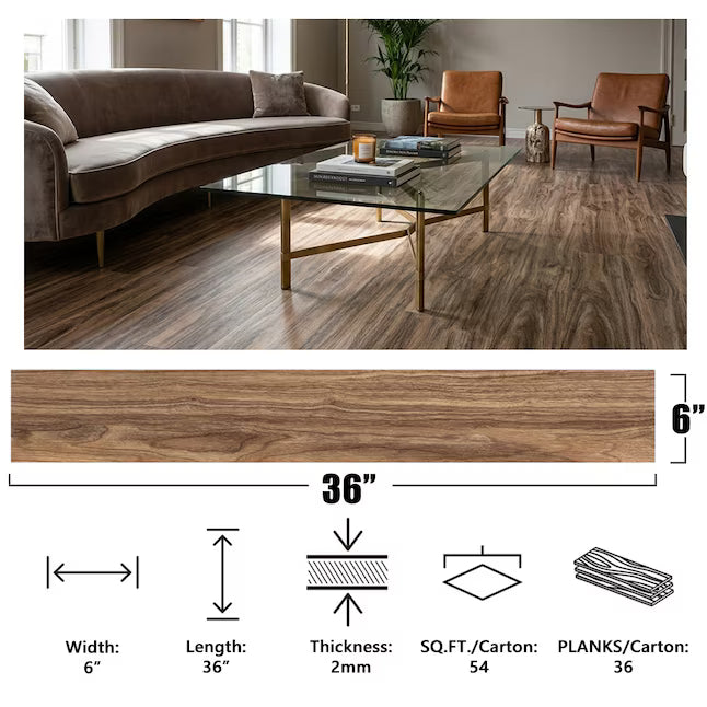 PetGrow Woodland Oak Peel and Stick Vinyl Plank Flooring – 54 Sq. Ft., 36-Pack