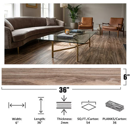 PetGrow Barnwood Peel and Stick Vinyl Plank Flooring – 54 Sq. Ft., 36-Pack