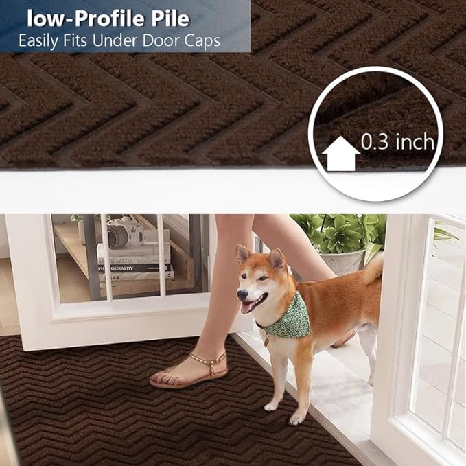 PetGrow Crease Brown Backed Non-Slip Area Rugs