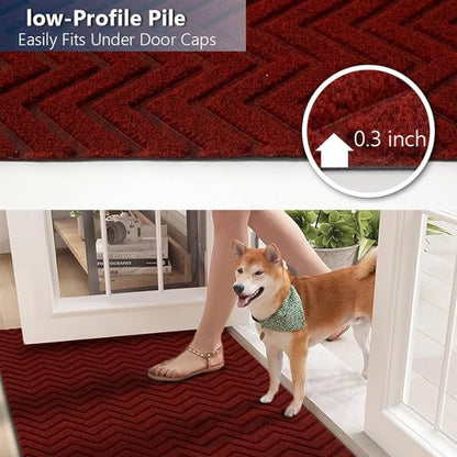 PetGrow Crease Red Backed Non-Slip Area Rugs