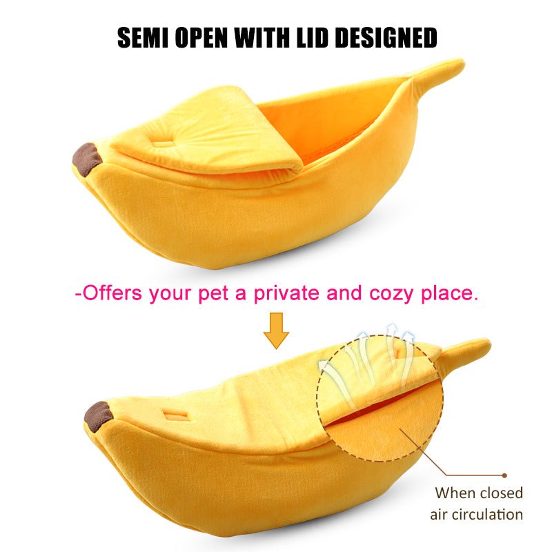 PetGrow Cute Banana Cat Bed House - Pet Grows