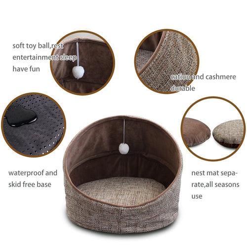 PETGROW Pet Bed Cave with Pet Toys for Cats Small Dogs - Pet Grows